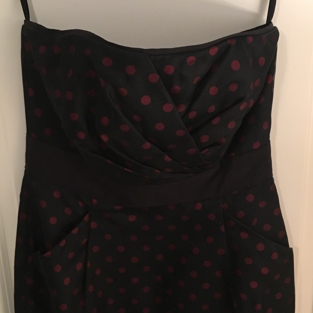 WHBM Strapless Black Cocktail Dress with accents